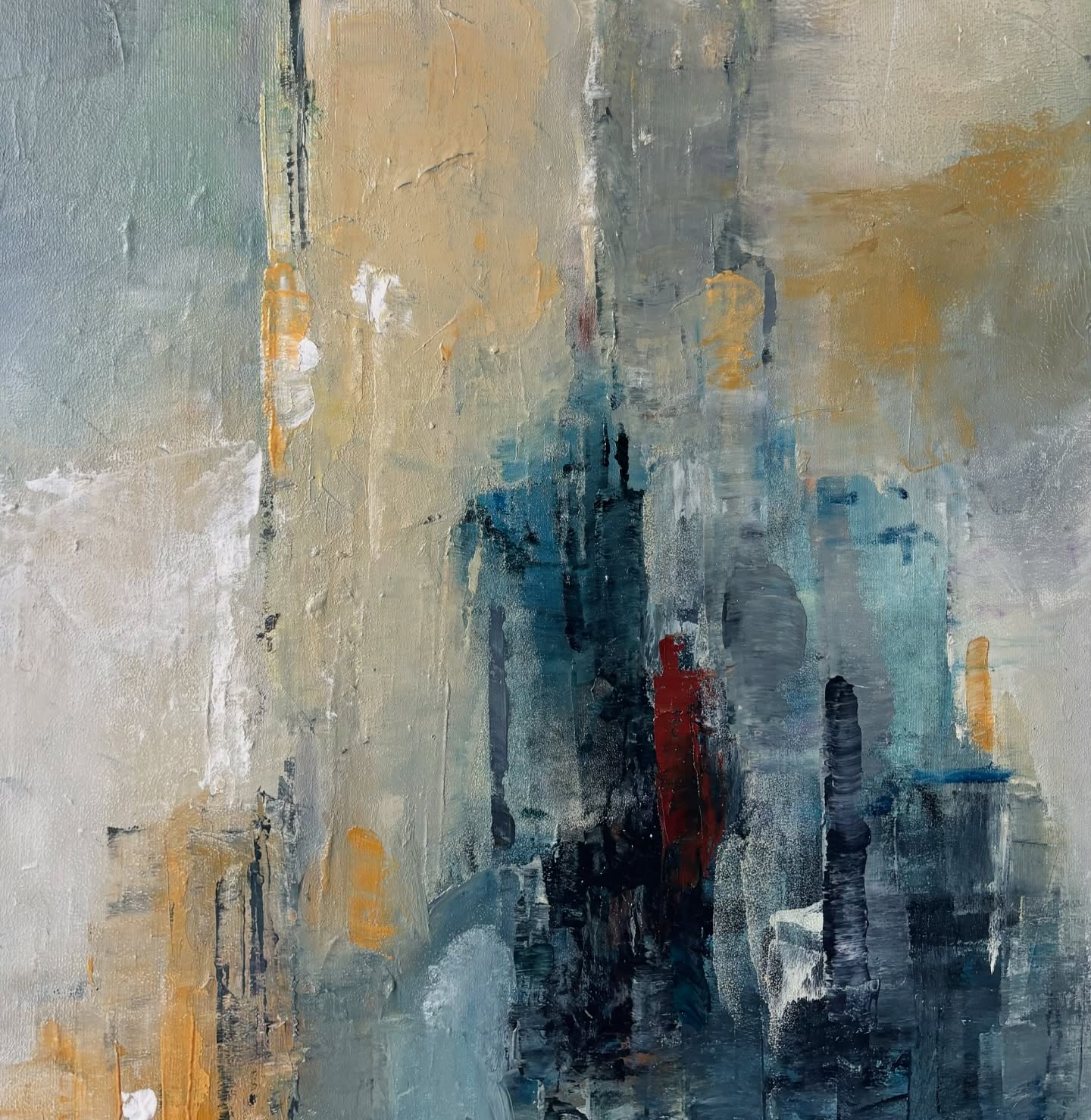 Złote miasto / Golden City 100 x 100cm Oil on Canvas Sold — #oilpainting #polishart…